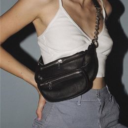 Waist Bags Women Fanny Pack Brand Designer Belt Bag Chain Black Crossbody Messenger Cool Simple Chest310U