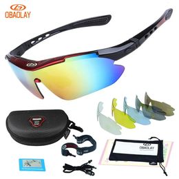 Outdoor Eyewear OBAOLAY Polarized UV400 Cycling Sunglasses Bicycle Bike Eyewear Goggle Riding Outdoor Sports Fishing Glasses 5 Lens Men Women 231204