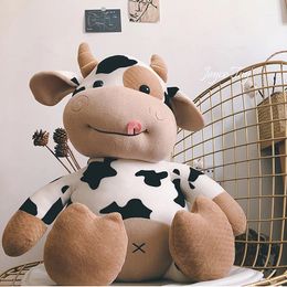 Plush Dolls Cute Milk Cow Toy Animal Stuffed Doll Festival Present Birthday Gift Home Decoration For Girls Boys 231204