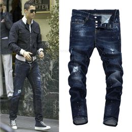 designer jeans Mens Stree Dsquare pants Luxury Denim d2 Men dsquare Embroidery Pants Fashion Holes Trousers Clothing DSQ1347# size 30-38 xxxl