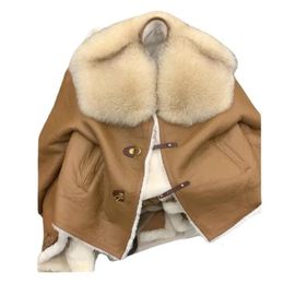 Womens Fur Faux Fashion Autumn Coat Women Winter Long Sleeve Velvet Lapels Female Coats Streetwear brown Engine Ladies Jackets 231202