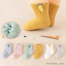 Kids Socks Baby socks terry winter thickening warm combed cotton cartoon accessories baby socks cute radish newborn socks R231204