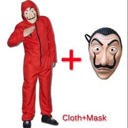 Salvador Dali La Casa De Papel Money Heist Cos Jumpsuit Mask Costume Cosplay272R