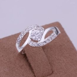 Wedding Rings Cute Women Lady Silver Colour Beautiful Valentine Gift Ring Jewellery Crystal Stone Gorgeous Design