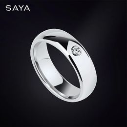 Wedding Rings Ring for Men Classic 6mm Width Unisex Tungsten Engagement Rings Dome Band Inlay Engraving 231204