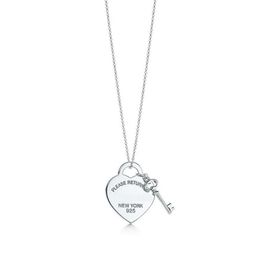 Pendant Necklaces Fashion Please Return To New York Heart Key Necklace Original 925 Sier Love Charm Women Diy Jewellery Gift Clavicl318M