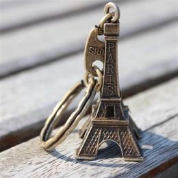 Eiffel Tower Keychain Retro Bronze Mini Decoration Torre Paris Tour Eiffel Key Chain Key Holder Key Ring Women Bag Charm Pendant G276r