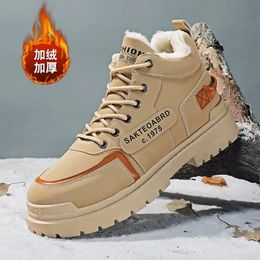 Boots Winter Men With fur Comfortable Work Shoes Mens Warm Leather Handmade Waterproof Ankle Noslip High Top 231204