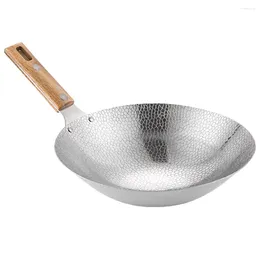 Pans Stainless Steel Griddle Traditional Wok Chinese Small Pan Gas Stove Cookware Accessories Cooking Saute
