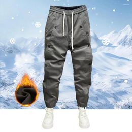 Men's Pants Slim Fit Casual Trousers Elastic Waist Ankle Length Sweatpants With Pockets Sports For Autumn Winter Men