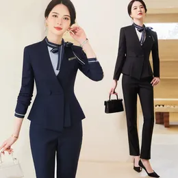 Women's Two Piece Pants Business Suit Autumn And Winter Clothing Fashionable Temperament Beauty Salon Workwear El Manager Work Clothes