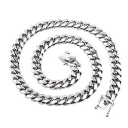 10mm Heavy Necklace Stainless Steel Miami Link Curb Cuban Chain Mens Necklace Male Party Jewelry Accessories Stylish Beautiful258y