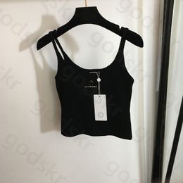 Knit Camisole Vest Women Sexy Slim Drill Letter Base Shirt Sweatshirt Designer Classic Sports Shirt