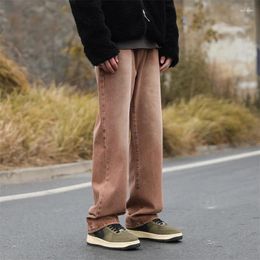 Men's Jeans Blue Brown Baggy Men Oversized Wide Leg Japanese Streetwear Hip-hop Loose Vintage Mens Denim Trousers