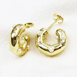 Dangle Earrings 5Pairs Trendy Gold Plated Hoop Fashion Design Metalic Jewelry Women Gift 30820