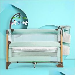 Baby Cribs Mtifunctional Crib Cradle Folding Portable Mobile Stitching Big Bed Drop Delivery Kids Maternity Nursery Bedding Dhrq4