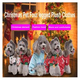 Dog Costume Pet Dog Costume Winter Coral Velvet Four-legged Costume for Small Dog Puppy Cat Chihuahua Yorkshire Pet Christmas costume 231205