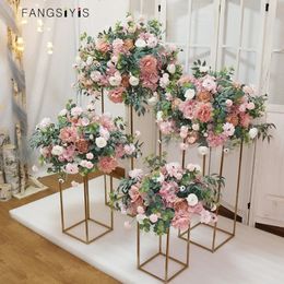 Decorative Flowers Wreaths 70CM Artificial Flower Ball Custom Large Wedding Table Centrepieces Stand Decor Geometric Shelf Party Stage Display 231205