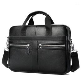 Briefcases Business Men's Large Tote Bag Genuine Leather Messenger Bags Laptop Briefcase Office For Men 20211259h