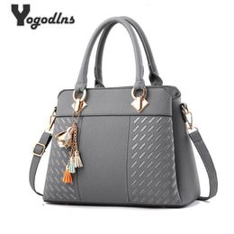 Evening Bags Fashion Women Handbags Tassel PU Leather Bag Top-handle Embroidery Crossbody Bag Shoulder Bag Lady Simple Style Hand Bags 231204