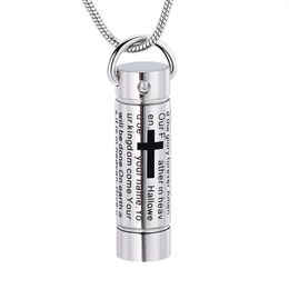 IJD2207 New Design Tube Cremation Necklace Memorial Urn LOCKET Funeral Ashes Holder Keepsake Stainless Steel Jewelry2680