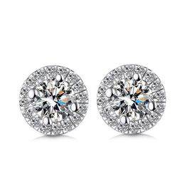 9K 14K 18K Gold Stud Round Shape Group Setting D F Colour VVS Clarity Moissanite Stone Earring Beautiful Forever Brilliant273z