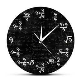 The Nines Math Wall Clock Number 9 Math Modern Clock Wall Watch Math Equation The Clock of 9s Formulas Mathematical Wall Art Y20012719