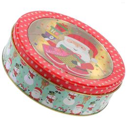 Storage Bottles Christmas Cookie Box Biscuit Containers Candy Tin Tinplate Holder Lid Sugar Case Treat