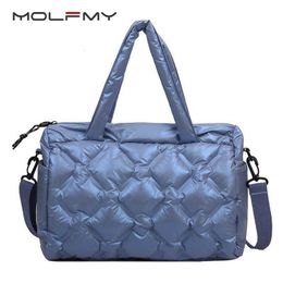 Evening Bags Fashion Women Down Bag Quilted Space Padded Handbag Shoulder Bag Winter Female Pillow Large Capacity Tote Crossbody Bag 231204