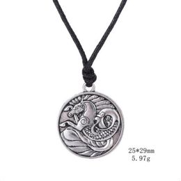 Seahorse Totem Pendant Necklace Antique Silver Pendant Nautical Jewellery Male Irish Amulet Symbols Necklace310s