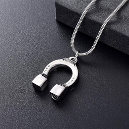 Silver Tone Magnet Shape Stainless Steel Cremation Necklace Loss of Love Funeral Urn Locket for Ashes196i