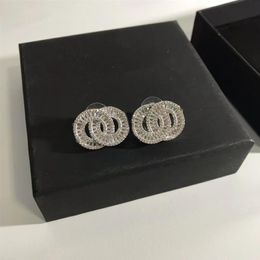 Women's Stud Earrings Diamond Crystal Tassel Perfect Fusion Designer Earring Designer Brand Two Letters Gift Jewellery High Qua315b