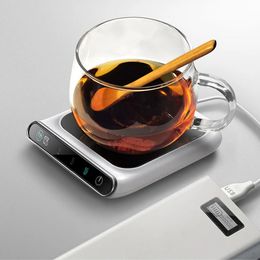 Tea Cups Portable USB Smart Coffee Cup Warmer Heating Mat Electric Beverage Desktop Coaster Milk 231205