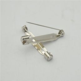 500pcs 2 4cm High Quality Safety pins Brooch Base Back Bar Badge Holder Brooch Pins DIY Jewelry Finding298v