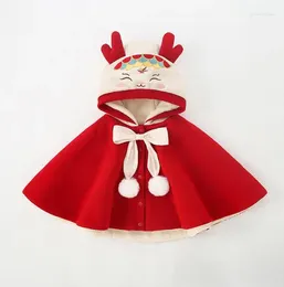 Girl Dresses Children's Wear 2023 Winter Girls' Cloak Cute Little Dragon Birthday Dress With Velvet Shawl