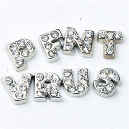 104pcs lot A-Z Crystal Letter Heart Floating Charm for Glass Living Memory Locket Jewelry Findings Components222t