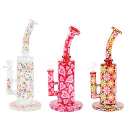 Creative Hookah Printed Glass Water Bong Personality High Borosilicate Water Pipe Accessories Wholesale