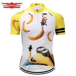 Crossrider Minions cartoon Cycling Jersey classic funny Bike Wear Clothes Short Maillot Roupa Ropa De Ciclismo Hombre Verano267S