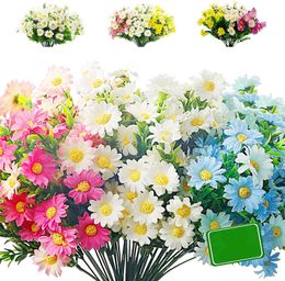 13 inch Daisies Artificial Flowers Fake Colourful Daisy Flowers Plant UV Resistant Greenery Shrubs Plants for Home Garden Decor Wedding Porch Window Decor