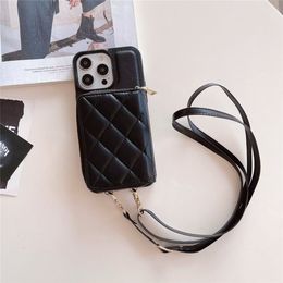 Designer C Crossbody Card Wallet Phone Cases for iPhone 15 14 13 12 11 Pro Max Hi Quality Purse 18 17 16 15pro 14pro 13Pro 12Pro 11Pro Luxury Leather Case