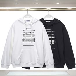 Designer hoodie for men and women in autumn and winter, black and white long sleeved pullover hoodie, letter printed street fashion T-shirt Sweatshirt top