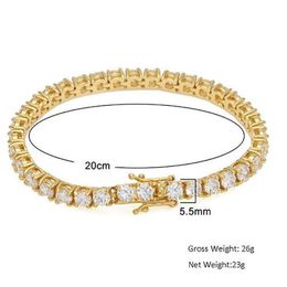 3MM 4MM 5MM 7 8 9 Silver Gold Rosegold 5A Cubic Zirconia Iced Braclets Bling Chain Hiphop Tennis Anklet Bracelet252I271v