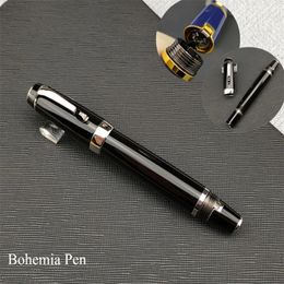 Gift Fountain Pens Luxury Limited Edition MB Bohemia Fountain Pens 14K Extend-Retract Nib With Cute Diamond Clip Writing Smooth Ink Pen Gift 231204