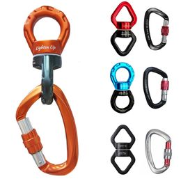 Climbing Harnesses Lighten Up Fitness CLIMB 30KN CARABIN Universal Ring Gimbal Rotary Connector Rotational Hammock Swing Spinner Rope Swivel 231216