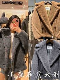 Alpaca Coat Maxmaras Wool Coat Same Material Ji MaxMara Women's Autumn/Winter Rossita Grey Short