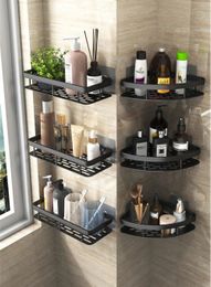 Bathroom Shelves Nodrill Wall Mount Corner Shelf Shower Storage Rack Holder For Shampoo Organizer Accessories 231204