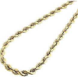 Mens Ladies 1 10th 10K Yellow Gold Fill 5 50MM Hollow Rope Chain 24 Inch Necklace231A
