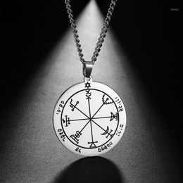 Pendant Necklaces Solomon Moon Stainless Steel Necklace Amulet Couple Gothic Casual Sporty Chain Jewellery Whole213D