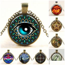 Pendant Necklaces Necklace Pendants For Women Men Vintage Bronze Statement Beautifly Chain Jewelry Summer Style Glass Cabochon Locket Dhned