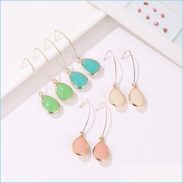 Dangle & Chandelier Water Drop Earring For Women Simple Jelly Colour Fashion Crystals Earings Drop Delivery Jewellery Earrings Dhsdl